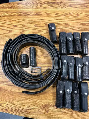 Leather police gear lot