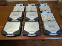 Lot of (5) Panasonic Toughbook CF-31 and (4) Havis docking stations