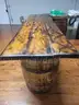 1 of 1 - 10.5ft long Whiskey Barrel Table
