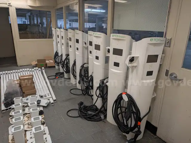 Lot of 9 BTC EV Chargers and Electric Vehicle Supply Equipment (EVSE)