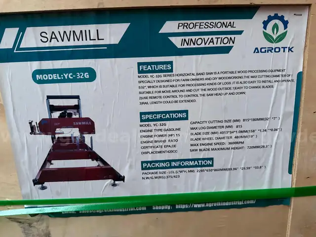 New Agrotk 32inch saw mill