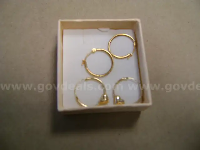 Lot of Gold Hoop Earrings