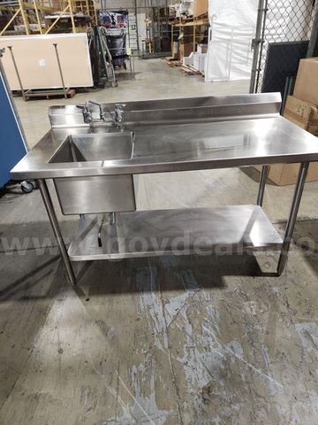 (24-015) Titan Stainless Steel Sink Table - Left hand sink | GovDeals