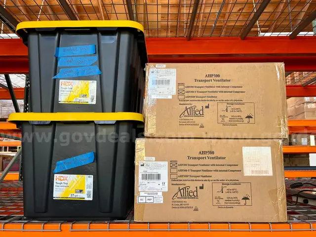 Lot of 2 Allied Transport Ventilators with Consumables