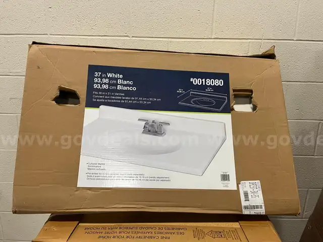 37" White Vanity Top" New in Box