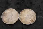 Lot of (4) Foreign Coins &#x26; (2) Peace Dollar Coins