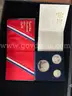 US BICENTENNIAL PROOF SET CONTAINING ONE EACH, DOLLAR, HALF DOLLAR, AND QUARTER COINS & FOUR COMMEMORATIVE COINS:  (1)19