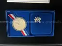 US BICENTENNIAL PROOF SET CONTAINING ONE EACH, DOLLAR, HALF DOLLAR, AND QUARTER COINS & FOUR COMMEMORATIVE COINS:  (1)19