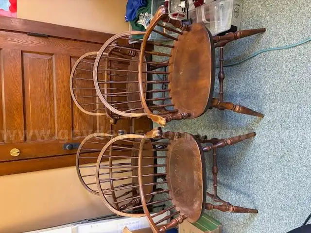 4 Nicholas Stone vintage wood chairs