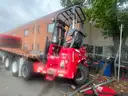 2014 Volvo VHD Tri/A Flatbed Truck w/ 2015 Moffett M8 55.4P Truck Mounted Forklift