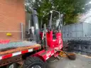 2014 Volvo VHD Tri/A Flatbed Truck w/ 2015 Moffett M8 55.4P Truck Mounted Forklift