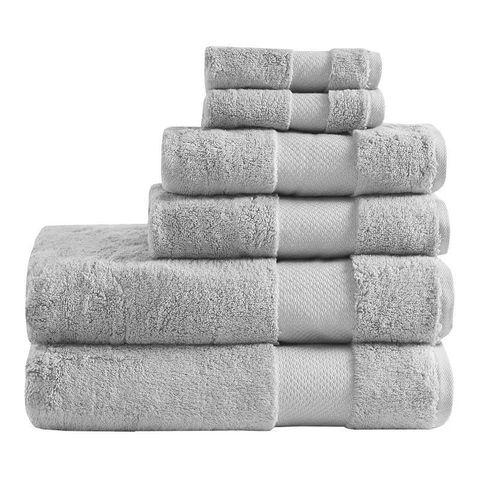 Madison Park Signature Turkish Cotton 6-piece Bath Towel Set- Grey ...