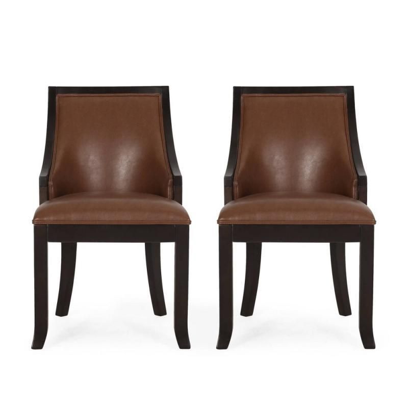 Wharton top grain leather dining chair by christopher knight home discount