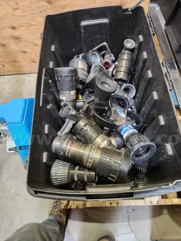 large box of nozzles, bales, and depth limiters