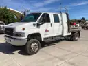 2008 GMC C5500 TOPKICK 4X4 DURAMAX 6.6L DIESEL, (C5E044) Crew Cab Flat Bed