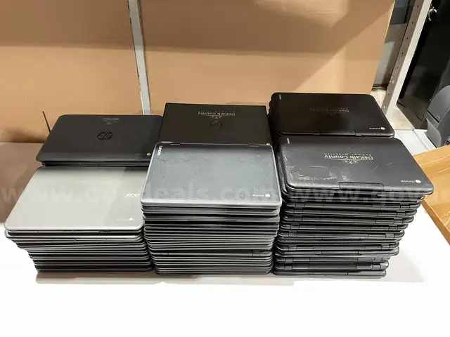 Lot of 75 Assorted Dell, Lenovo, Acer, and HP Chromebooks