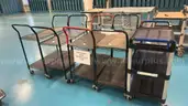 Lot of 5 Mobile Material Handling Metal and Poly Carts