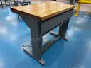 LISTA Align Motorized Lift Workstation with Butcher Block Work Surface