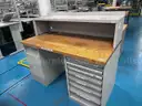 Stationary Butcher Block Workbench with Drawer Cabinet