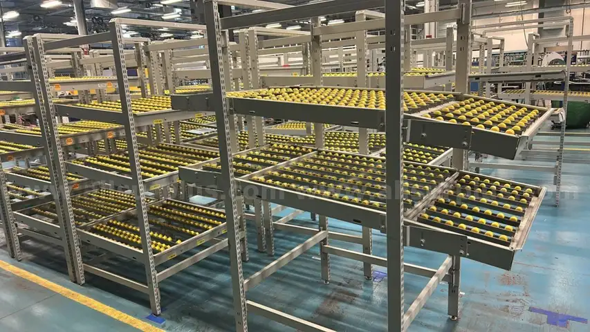 Lot of 5 Sections of Carton Flow‑Rack / Gravity‑Fed Shelving System