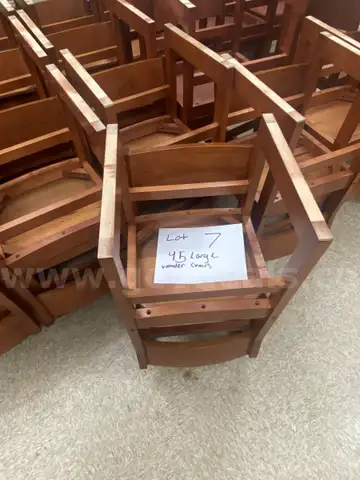 LOT #7 - FOURTY-FIVE (45) WOODEN CHAIRS MISCELLANEOUE SIZES