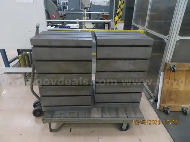 Set of (2) Steel Angle Plates for Large CNC Machine