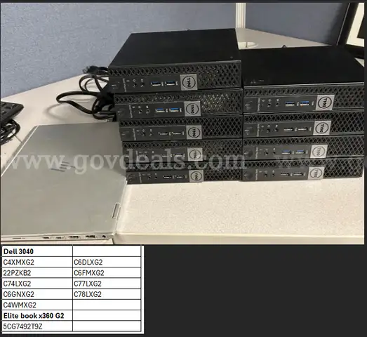 9x Dell Optiplex 3040 1x HP Elitebook G2