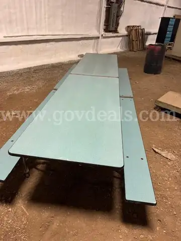 Cafeteria Folding Rectangle Table w/benches- LOT OF 4