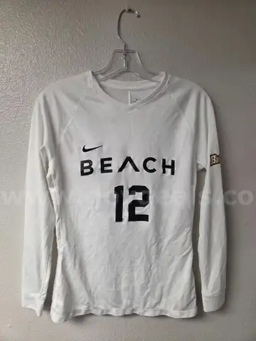 White Nike Long Sleeve Jersey  - (Small) - J080