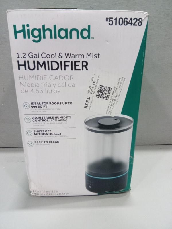 Highland - 1.2-Gallon Tabletop Cool Mist/Warm store Mist Humidifier - 5106428