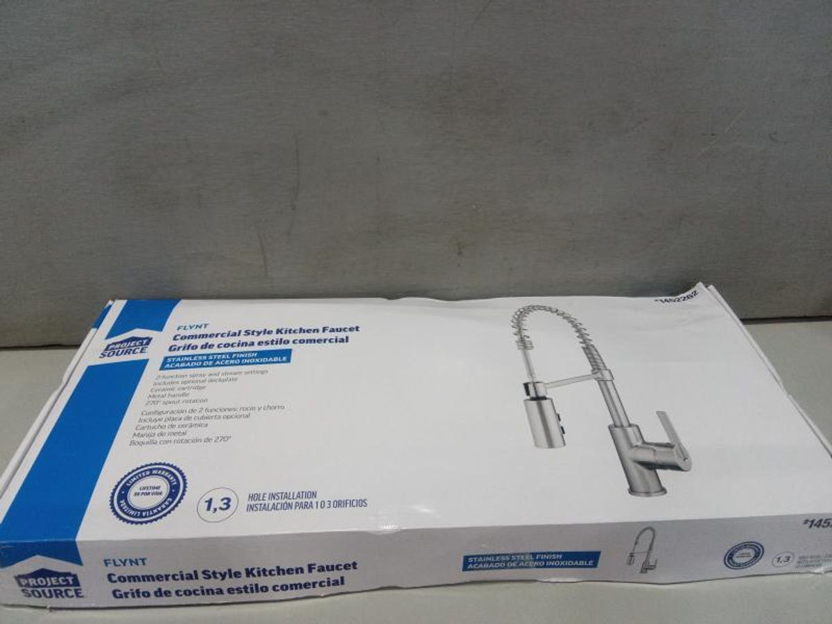 Project Source Flynt Kitchen Faucet Stainless | AllSurplus | Pittston