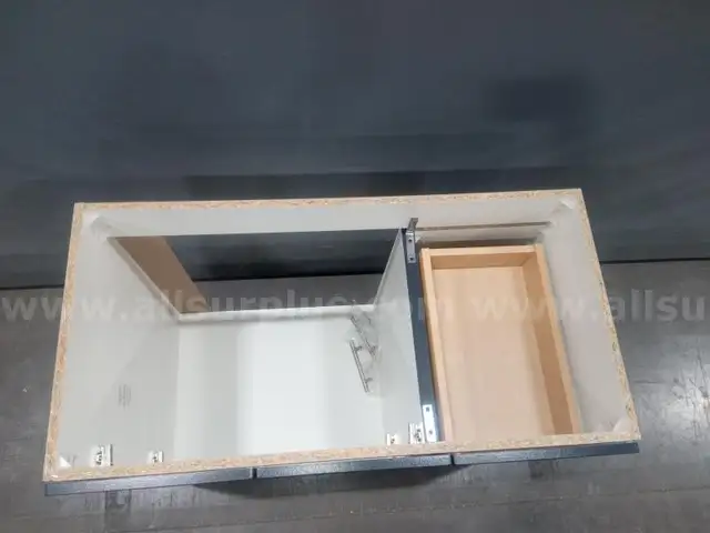 Onsite, Buy Now-Project Source Davies 36-in Navy Blue Single Sink Bathroom Vanity-Non Refundable