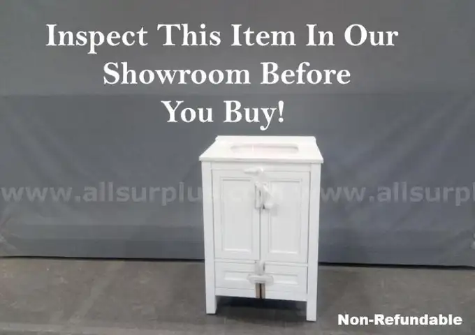 Onsite, Buy Now-allen + roth Crest Hill 24-in White Undermount Single Sink Bathroom Vanity-Non Refundable