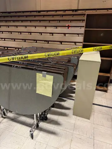 Lot 5 - LS - 24 Round Tables, 3 Rectabgle Tables, 1 Octogon Table, 2 Wooden Cabinets