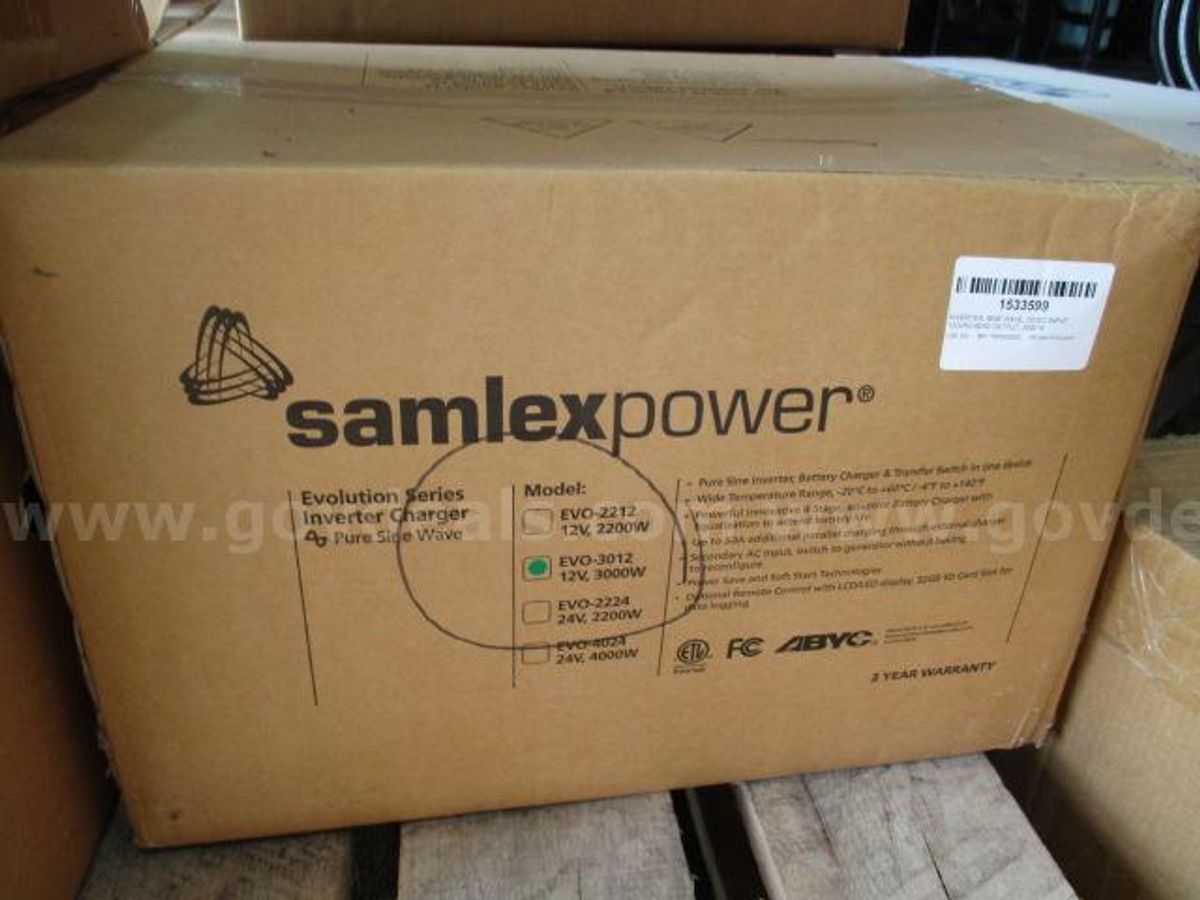 Samlex America/Sensata Technologies 3000 W Inverter | AllSurplus