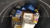 Miscellaneous hardware, shovels, plywood, fluids Lot #7