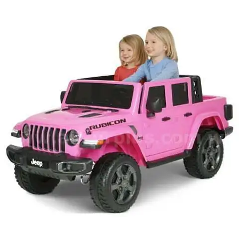 12V Jeep Gladiator Rubicon Battery Powered Ride-on by Hyper Toys 2-Seater Pink for a Child Ages 3-8 Max Speed 5 mph
