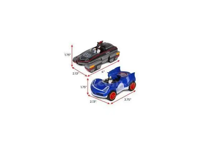 NKOK Sonic Transformed All-Stars Racing Pull Back Action Shadow and Sonic Hedgehog Two Vehicles Video Game Legends