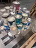 pallet of gallon buckets of assorted used paint