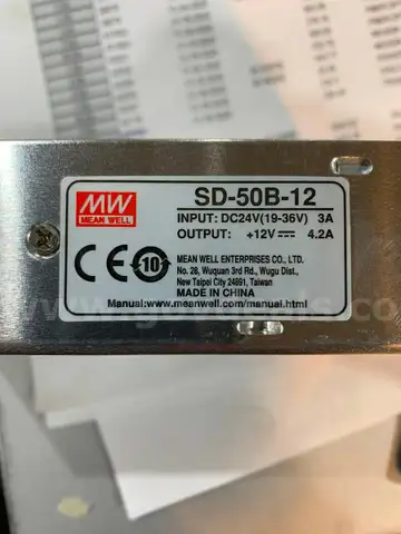 (42 each) POWER SUPPLY, DC; TYPE: VALMET INPUT; VOLTAGE: 24 VDC, 3.5 AMP; SUPPLY VOLT: 12 VDC, 5 AMP