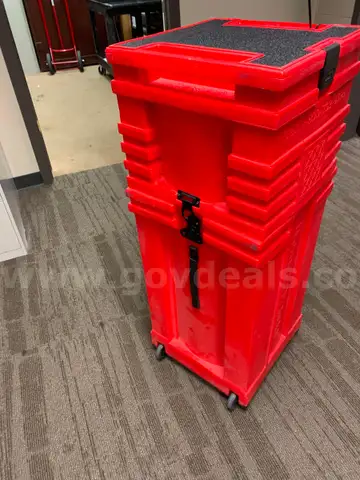 Nomadic Display Case with Rollers
