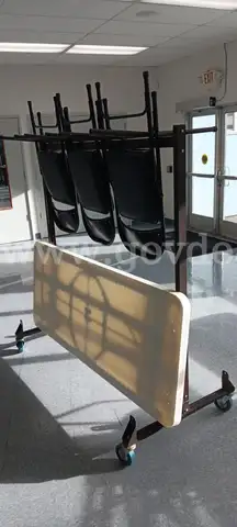 Lot of Folding Table and Two Chair Racks