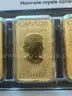 5 (Five) 1/10 oz Gold Bars, Royal Canadian Mint, .9999 fine gold confirmed
