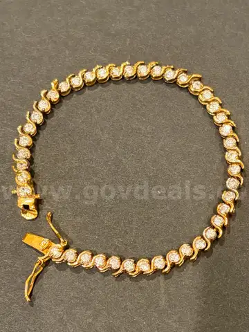 19K Gold Plated 7in Tennis Bracelet with clear stones (Not Solid Gold)