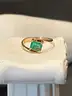 16K Gold Ring with Emerald, size 6 1/2