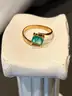 16K Gold Ring with Emerald, size 6 1/2