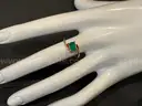 16K Gold Ring with Emerald, size 6 1/2