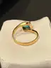 16K Gold Ring with Emerald, size 6 1/2