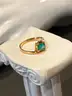 16K Gold Ring with Emerald, size 6 1/2