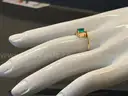 16K Gold Ring with Emerald, size 6 1/2